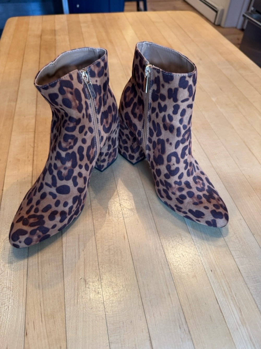 BAMBOO Leopard Print Ankle Boots in Brown and Black